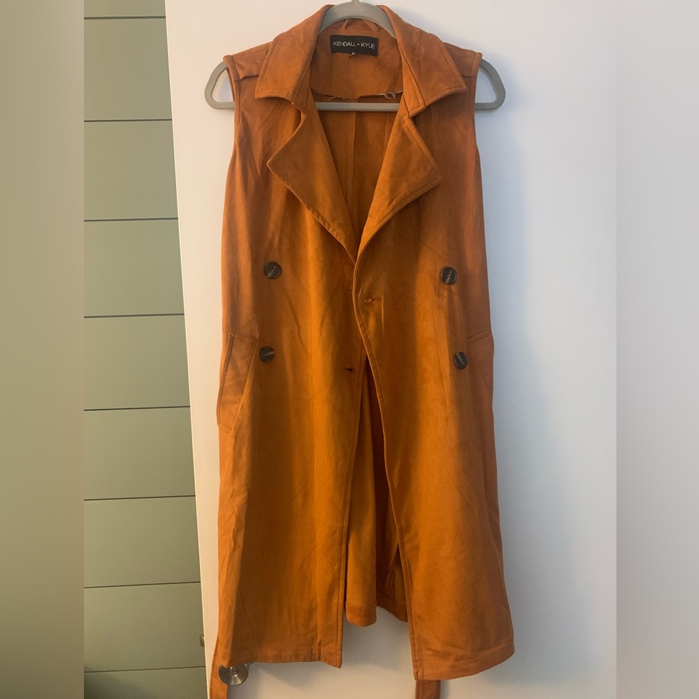 Kendall & Kylie Sleeveless Trench Cardigan